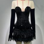 Vestido Negro Crystal Lady.