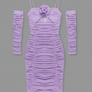 Vestido Corto Lilas Scripp.
